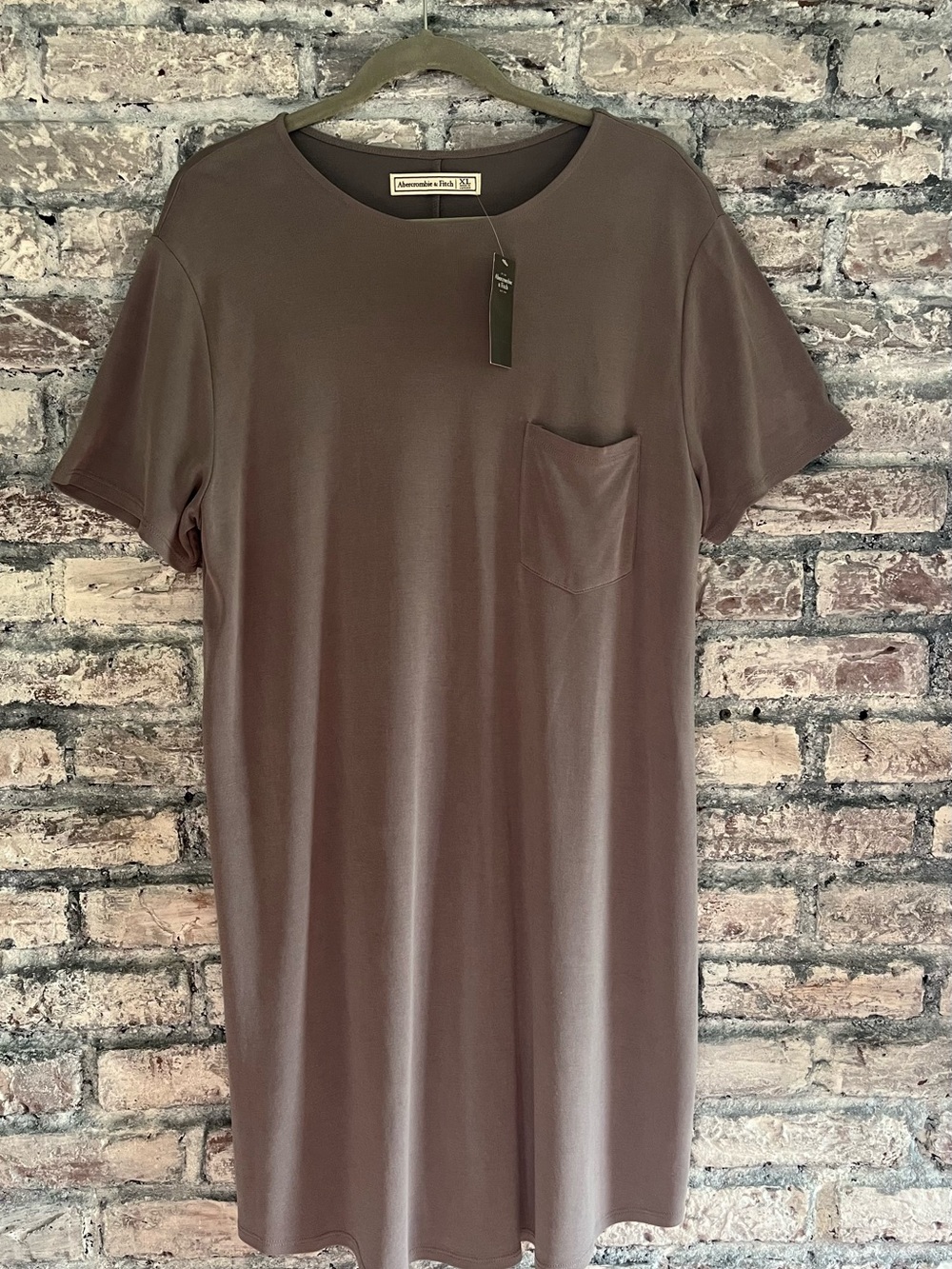 Abercrombie & Fitch Dusty Gray Crew TeeShirt Dress So Soft 84% Viscose New/tags